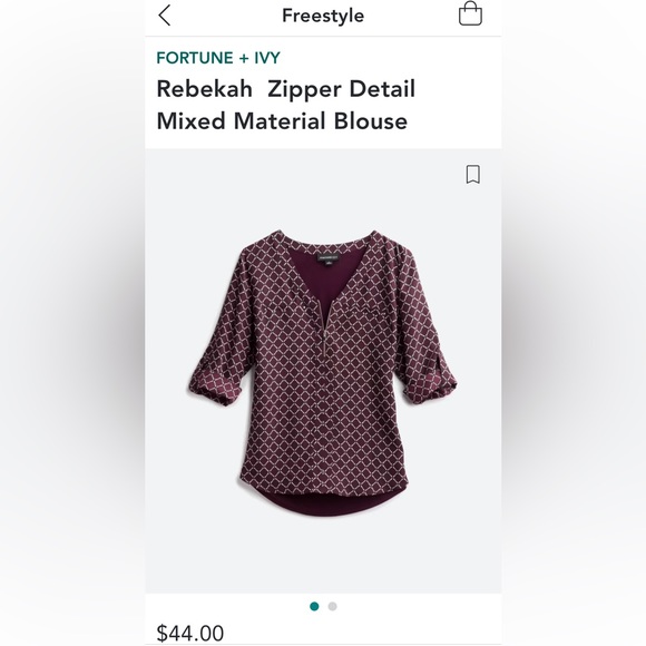 Fortune & Ivy 3/4 length women’s top size small - Picture 5 of 7